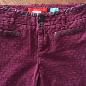 Anthropologie Cartonnier Burgundy Ankle Pant